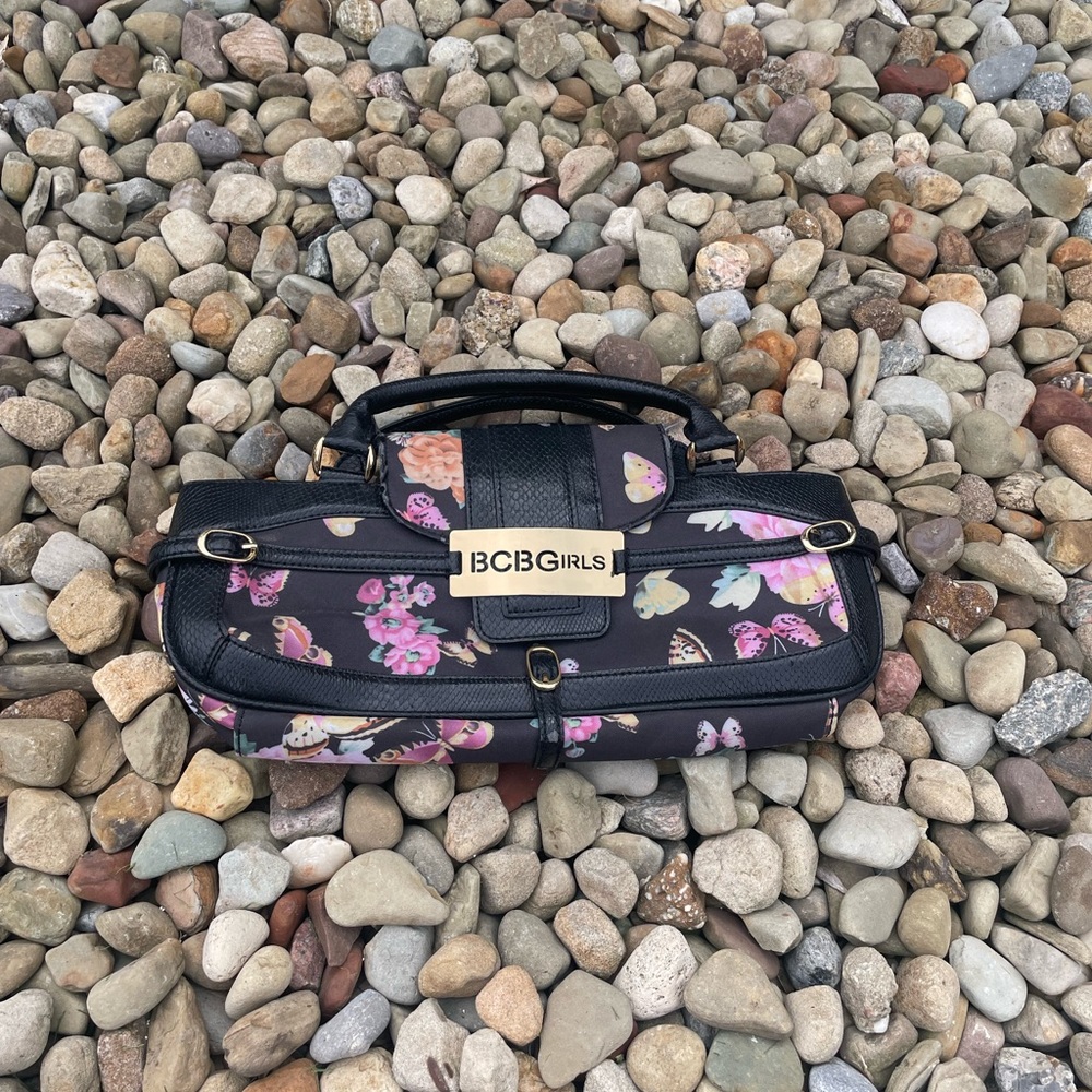 flower print clutch.